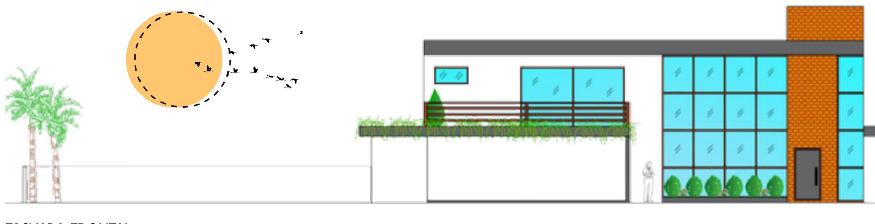 Casa do Bosque — desenho da fachada frontal