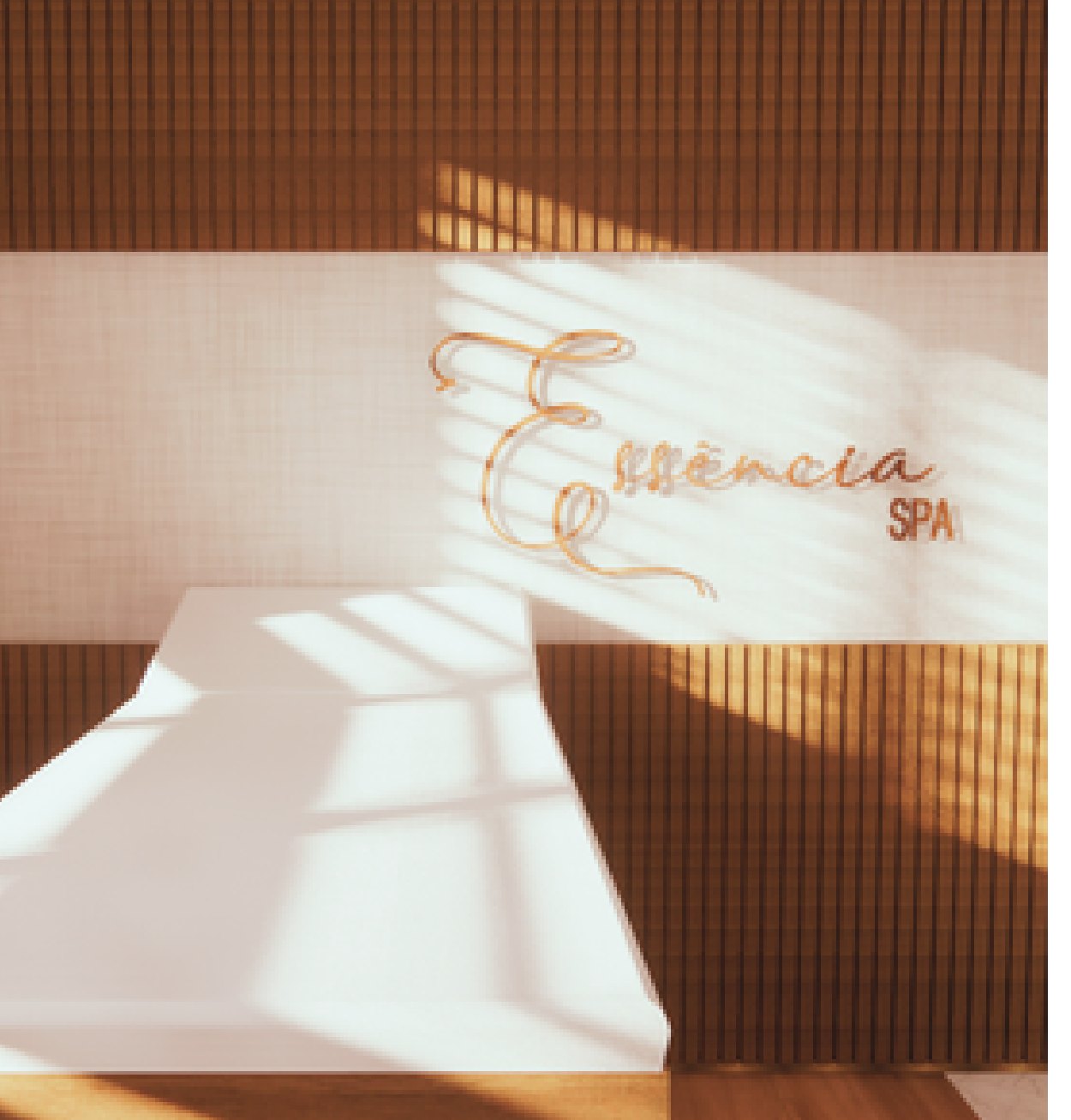 Essência SPA — sala premium com banheira e luz filtrada pelo ripado